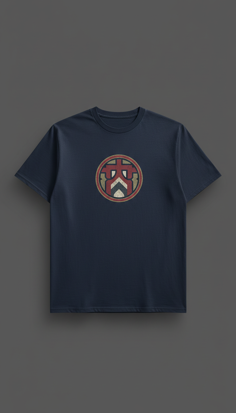 Deep Navy Emblem heavyweight cotton t-shirt