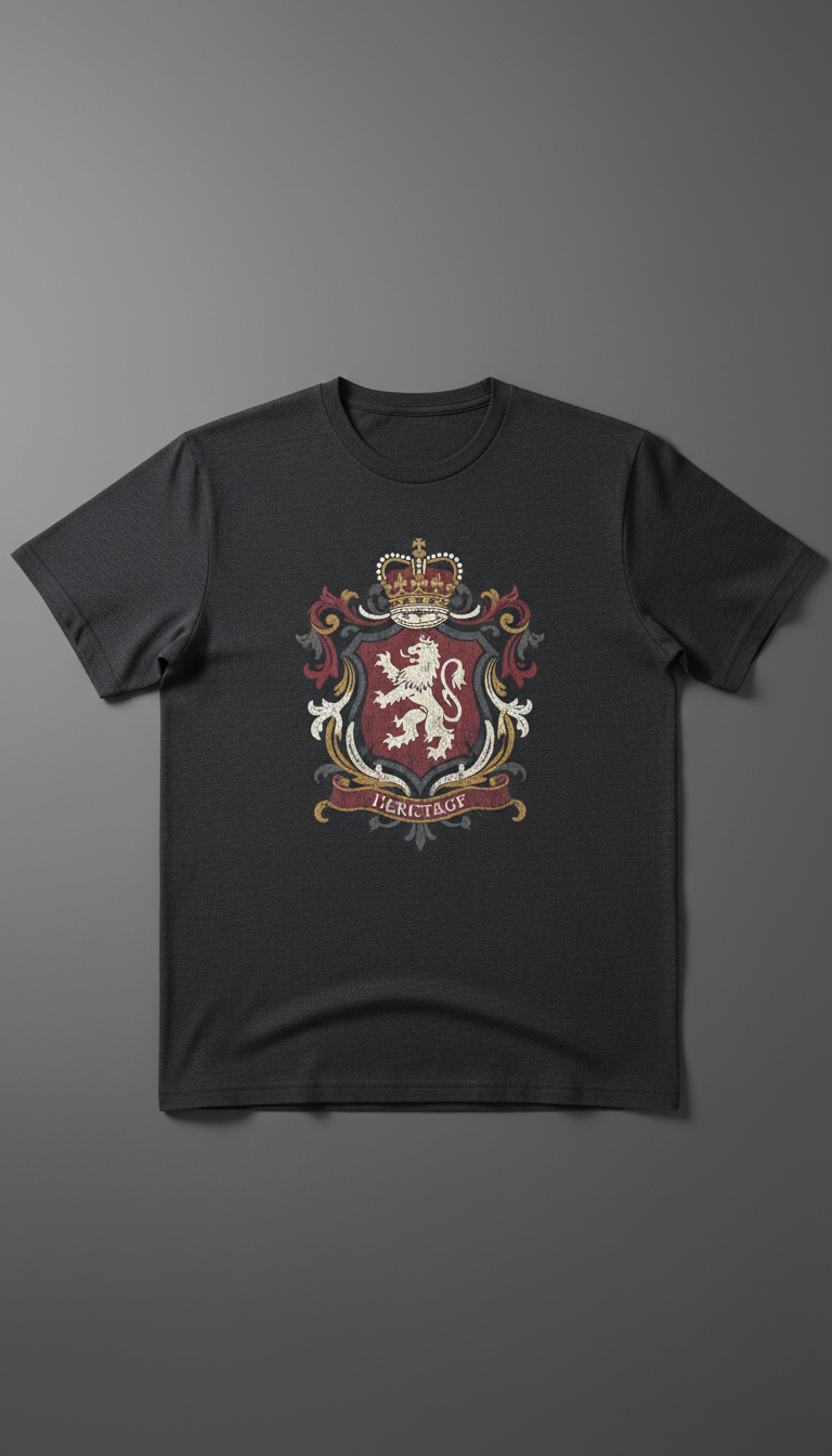 Charcoal Heritage Crest graphic print t-shirt