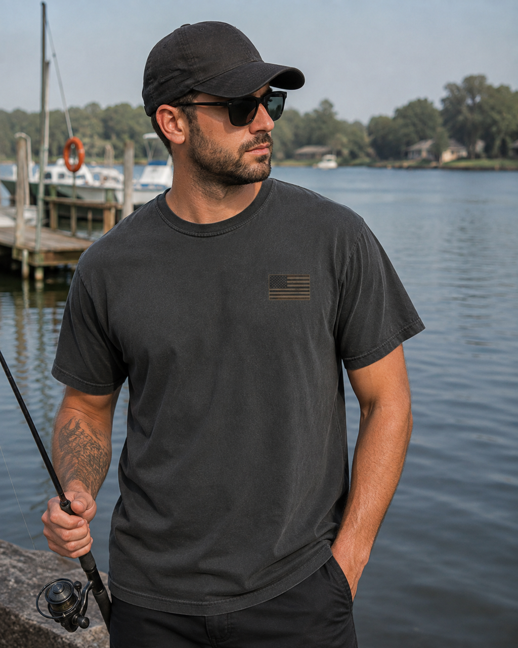 Highly Trained, Mildly Supervised T-Shirt — Military Skull Graphic Tee with Flag