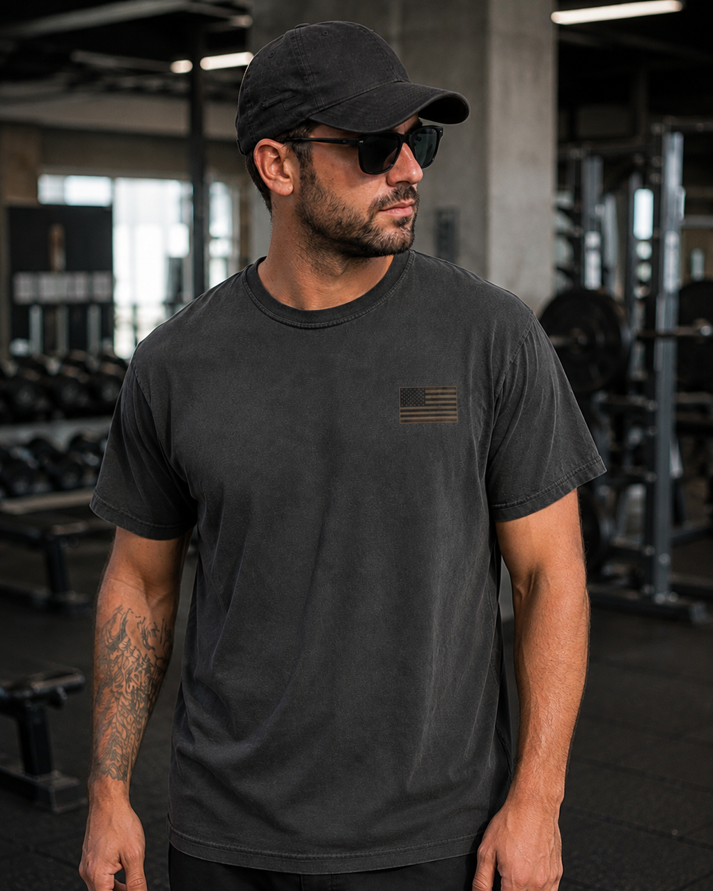 Highly Trained, Mildly Supervised T-Shirt — Military Skull Graphic Tee with Flag